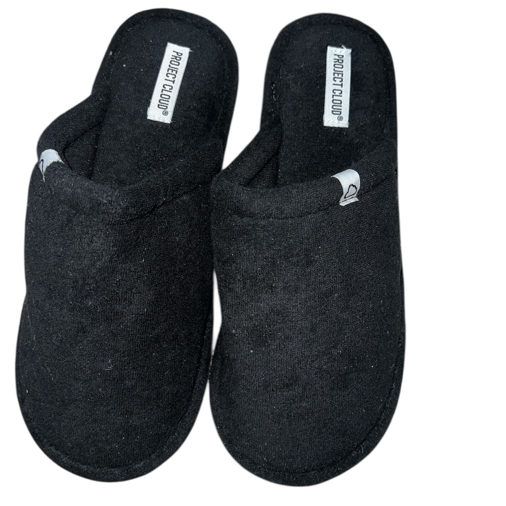 NWT Memory foam Black Slippers non slip Gift bag with tag Size 9 Valentines Gift